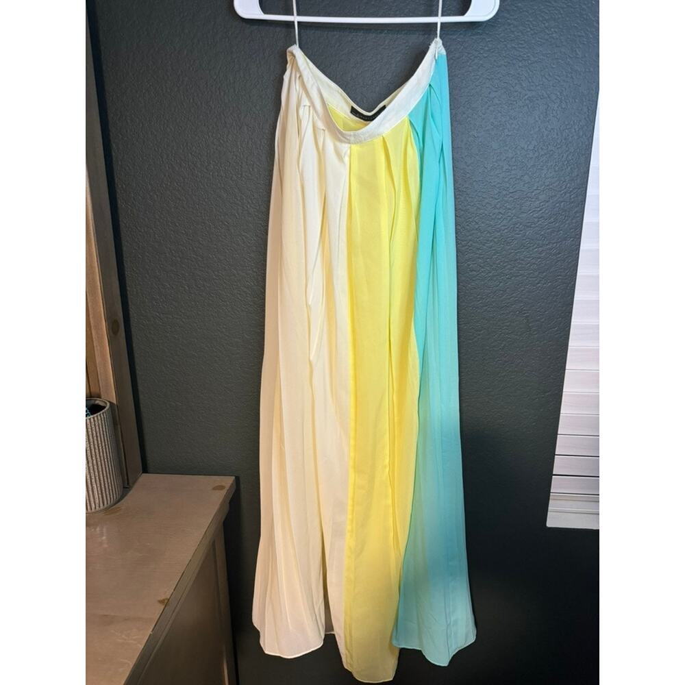 Signature 8 color block maxi skirt womens‎ medium